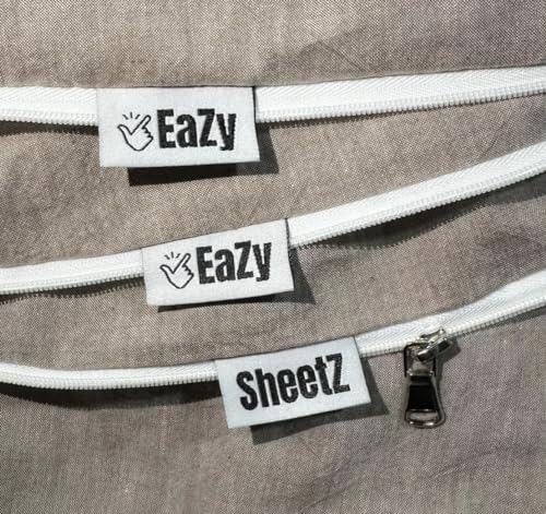 KNRV Commerce Eazy SheetZ???: Fitted Sheets That Won't Pop Off, Zipper Sheets, Stay On Sheet, Fitted Sheets, Fitted Zipper Sheet, Zip On Sheets (Coffee) (Cotton), Twin XL 38X80 (13-15 in Depth) TWX14C