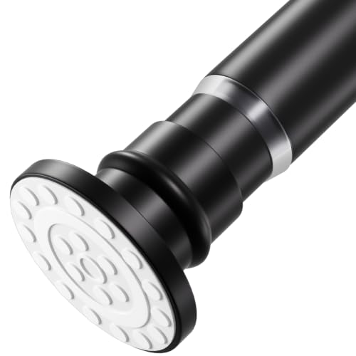 XIQIYY 2PCS Shower Curtain Rods for Bathroom,Upgrade Diameter 22mm Spring Tension Rods 28 to 48 inches Curtain Rod for Windows,Curtain,Doorway,Black