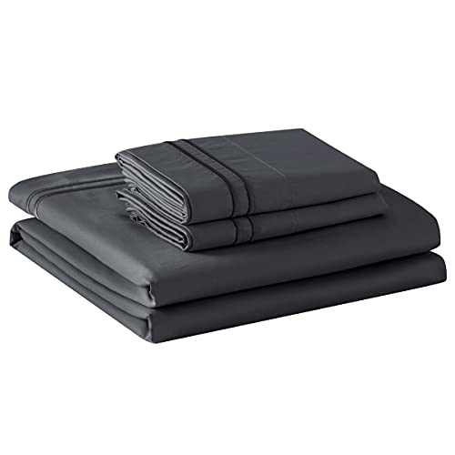 TOYABR Duvet Cover Set 3 Piece Bedding-60% cotton and 40% Tencel-2 Pillowcases +1 Duvet Cover-breathability & lightness(Grey,260x220cm,50x75x2cm)
