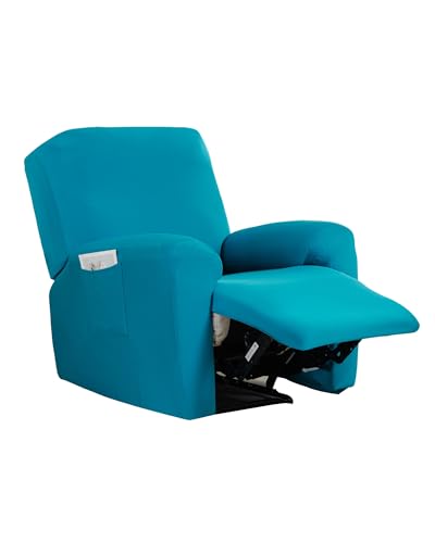 CRFATOP Solid Recliner Slipcover Stretch Reclining Chair Covers 4 Pieces Non Slip Recliner Sofa Slipcovers with Pocket Fitted Sofa Couch Cover Lazy Boy Chair Cover for Pet Kid Living Room,C11