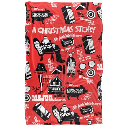 LOGOVISION A Christmas Story Acs Icon Collage Silky Touch Super Soft Throw Blanket 91 x 147 Cm