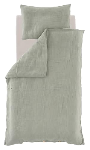 Träumeland bed linen green according to GOTS certified, 100/135 + 40/60 cm