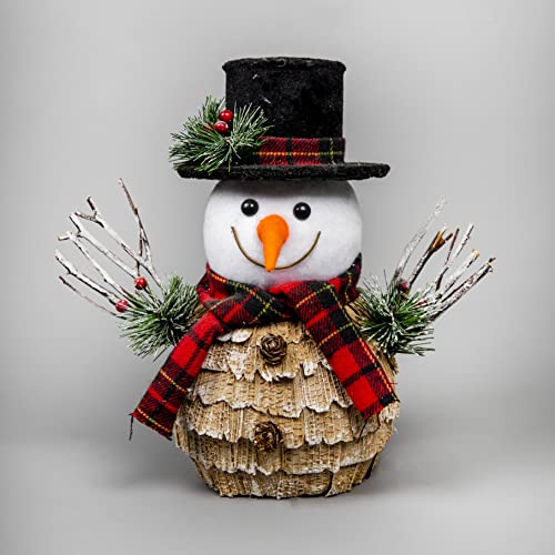 SHATCHI 25cm Snowman Christmas Tabletop Centrepiece Decorated Showpieces Home Art & Craft Xmas Party Window Décor