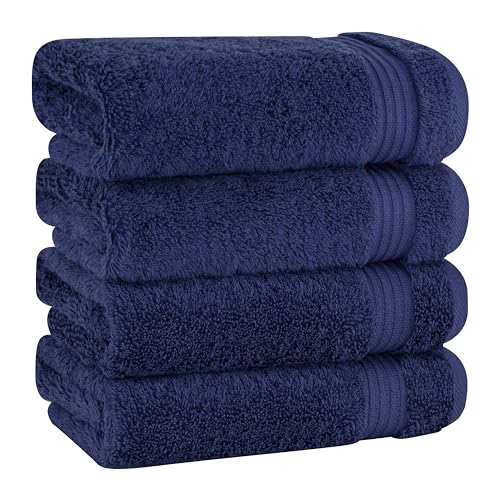 Cotton Paradise Hand Towels for Bathroom, 100% Turkish Cotton 16x28 inch 6 Piece Hand Towel Set, Soft Absorbent Face Towel Clearance Set, Navy Blue Hand Towels