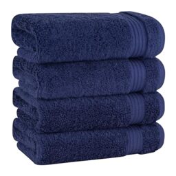 Cotton Paradise Hand Towels for Bathroom, 100% Turkish Cotton 16x28 inch 6 Piece Hand Towel Set, Soft Absorbent Face Towel Clearance Set, Navy Blue Hand Towels