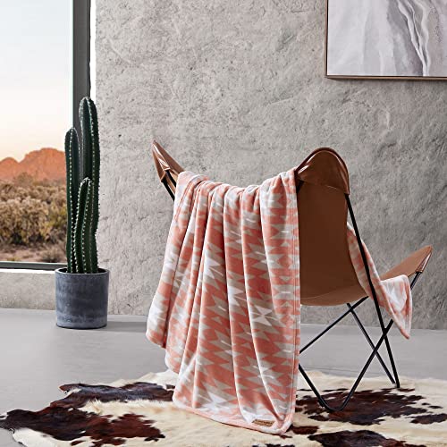 "Wrangler - Throw Blanket, Soft Plush Fleece Bedding, Western Decor for Bed or Couch (Navajo Khaki, 50"" x 70"")"
