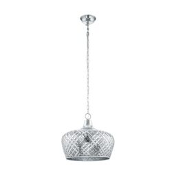 EGLO Pendant Lamp Saltash, Dining Table pendant light, Chrome Steel