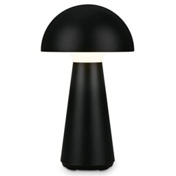 Briloner - LED Table Lamp, Rechargable and Continous Dimmable Mushroom Lamp, Touch Control Bedside, Wireless Light,Waterproof Outdoor Lamp, LED Night Light, 280x160 mm, Matt-Black