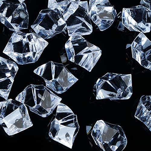 Acrylic Crushed Ice Rocks, Babenest 150 PCS Fake Crystals Plastic Ice Cubes Diamonds Gems for Vase Fillers, Home Decoration, Table Scatter, Event, Wedding, Arts & Crafts (Clear)