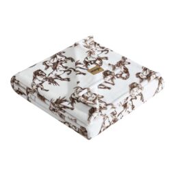 "Wrangler - Throw Blanket, Soft Plush Fleece Bedding, Yellowstone Inspired, Western Decor for Bed or Couch (Mustangs Brown, 50"" x 70"")"