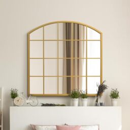 "The Arcus - Gold Framed Arched Window Leaner/Wall Mirror 39"" X 39"" (100x100CM) Suitable for Inside and Outside!"