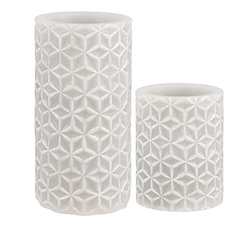 Pauleen 48118 Cosy Ornament Wax Battery Function 6H Timer LED Candle 2-Piece Set, 0.4 W, Grey, White