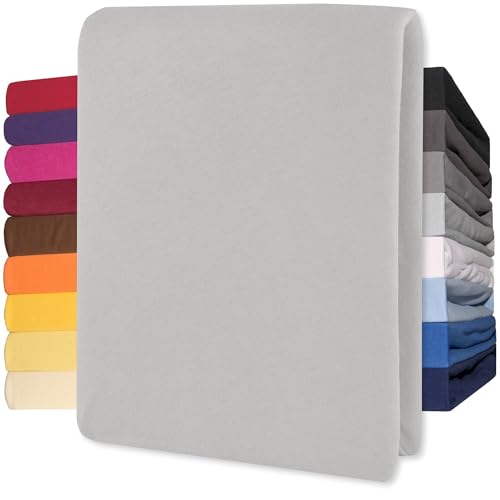 CelinaTex Lucina Topper Fitted Sheet Divan Cover Cotton 180x200-200x200 cm silver grey