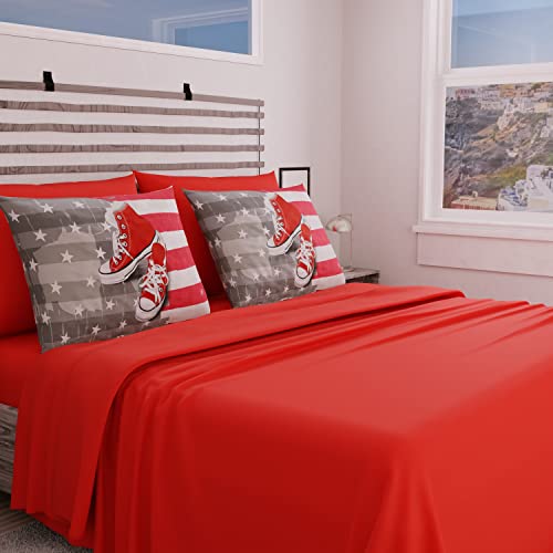 PETTI Artigiani Italiani - Complete Bed Set, Single Sheets, Bed Sheets Shoes 1, Double Bed Set, Print only on Pillowcases 100% Made in Italy