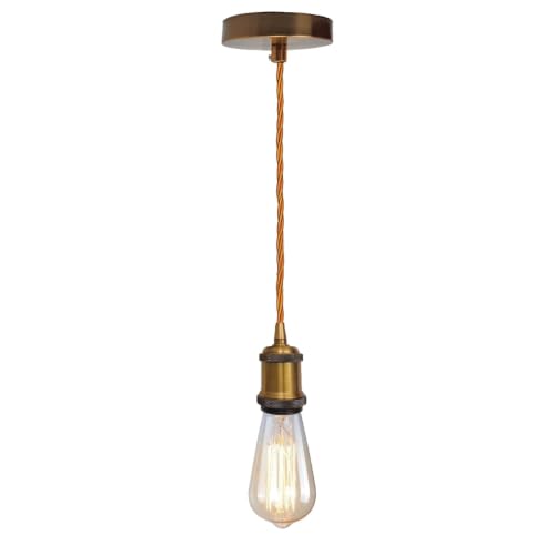 LEDSone Vintage Yellow Brass E27 Pendant Light Fitting