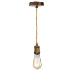 LEDSone Vintage Yellow Brass E27 Pendant Light Fitting