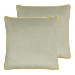 Paoletti Meridian Twin Pack Feather Filled Cushions, Polyester, Dove/Cylon, 55 x 55cm