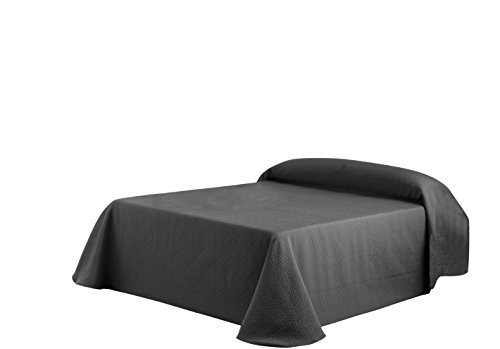 Eysa 180 cm 75 Percent Polyester 25 Percent Cotton Gravel Bedspread, Grey 16