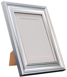 FRAMES BY POST Scandi Vintage Picture Photo Frame, Recycled Plastic, Silver with White Mount, 20 x 20 Inch Image Size 40 x 40 cm