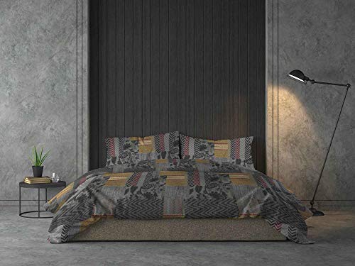 Italian Bed Linen Athena duvet cover, Adana Grigio, 1 Place