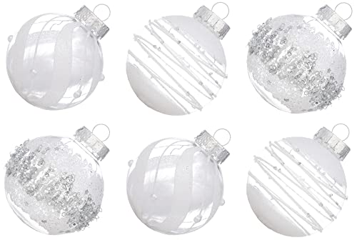 "XmasExp Christmas Ball Ornaments Set, Shatterproof Christmastree Decorations,12ct Large Plastic Hanging Ornaments 70mm/2.76"",Snow White"