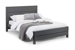 Julian Bowen Chloe Bed, King, Slatted Headboard, Grey - W164.5 x D214cm