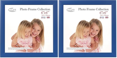 Inov8 Framing Photo Frame Royal Blue 6x6 1PK, Wood (Pack of 2)