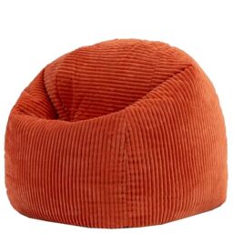 icon Kingston Kids Bean Bag, Corduroy, Orange, Kids Bean Bag Chair with Filling Included for Girls and Boys, Childrens Chair, Beanbags for Children, Playroom Décor, Bedroom Accessories