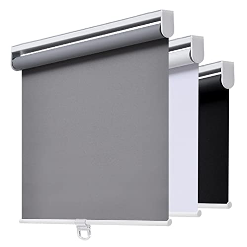 "AOSKY Cordless Roller Shades Blackout Blinds for Windows Room Darkening Rolled Up Shades with Spring System, UV Protection Window Shades Door Blinds for Home 22"" W x 72"" H (56W x 183H cm),Grey"