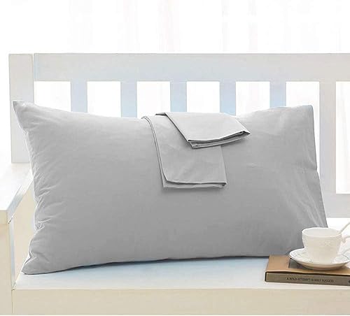 Youth Pillowcase 16x22 500 Thread Count Egyptian Cotton Set of 2 Toddler Pillowcase Zipper Closer 100% Egyptian Cotton (Toddler Travel 16x22 Zipper, Silver Grey Solid)