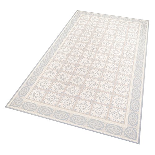 Zala Living Vinyl mat, Blue/Grey/Cream, 195 x 120 x 0,02 cm