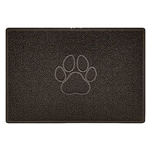Nicoman Paw Embossed Shape Outdoor Only Dirt-Trapper Door Mat Washable Barrier Heavy Duty Doormat - (Drainage Open-Back, Large, Brown, 90 x 60cm)