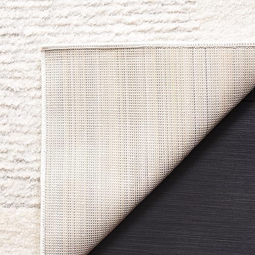 Safavieh Geometric Rug for Living Room, Dining Room, Bedroom - Melody Collection, Short Pile, in Ivory and Grey, 201 X 201 cm