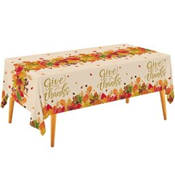 Gatherfun Fall Thanksgiving Party Supplies, Disposable Tablecloth, Plastic Table Cover for Autumn Party Decorations and Thanksgiving Party Decorations, 3 Pack, 54”x108”