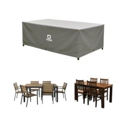Home Source Duracover Waterproof Outdoor Patio Furniture Cover – UV Resistant 130g PE Knitting Cloth, Drawstring Closure for Garden & Rattan Sets, Protects Against Rain, Sun & Dust