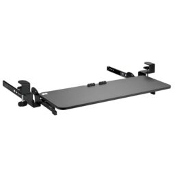 Maclean MC-462 Adjustable Keyboard Drawer 67 x 24 cm for Under-Desk Mounting with C-Clamp Mount Computer Keyboard Stand Maximum Load 5 kg Height Adjustment