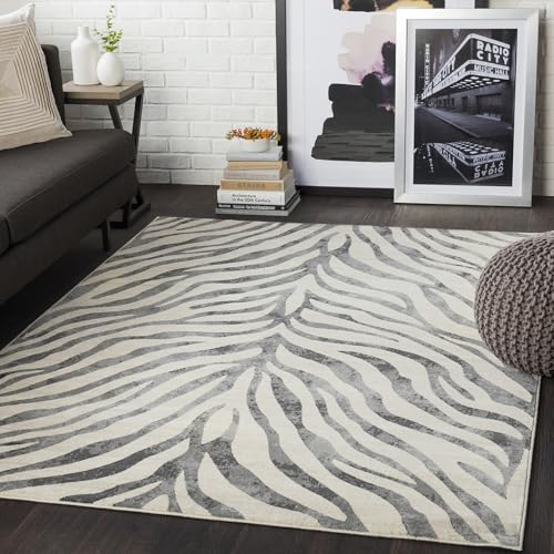 Livabliss Luanda Geometric Rug - Scandi Runner Rugs Living Room 80x150 cm, Hallway, Kitchen - Neutral, Patterned Carpet Runners, Boho Rug Style, Easy Care- Large Rug, Charcoal, Grey and Beige