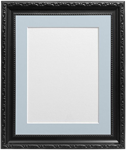 FRAMES BY POST Shabby Chic Black Picture Photo Frame with Light Blue mount 40 x 50 cm Image size A3