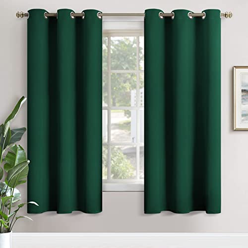 YoungsTex Emerald Green Blackout Curtains for Bedroom 72 Inch Length - Thermal Insulated Window Drapes with Grommet Room Darkening Privacy Christmas Decor for Living Room, 2 Panels, 42 x 72 Inch