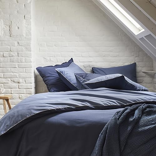 Essix Two-Tone Cotton Duvet Cover, Good Days, Blue, 200 x 200 cm