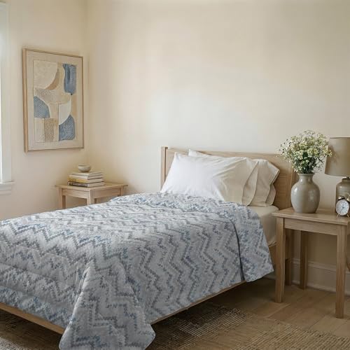 Italian Bed Linen BASIC Line Summer Quilt Made in Italy Printed Soft Microfibre Bedspread – Spring Summer Mid-Season Quilt – Jakarta, Single 160 x 240 cm