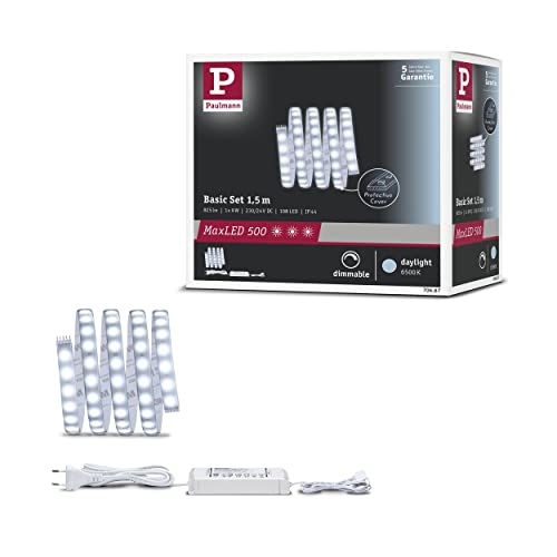 Paulmann 70667 LED Strip MaxLED 500 Basic Set incl. 1x8.5 watt dimmable Lighting Strip Silver Light Strip Plastic LED Strip 6500 K