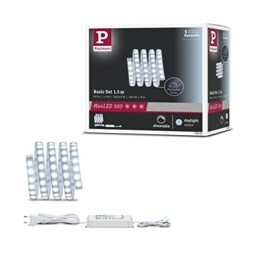 Paulmann 70667 LED Strip MaxLED 500 Basic Set incl. 1x8.5 watt dimmable Lighting Strip Silver Light Strip Plastic LED Strip 6500 K