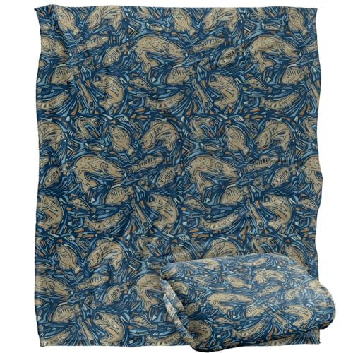 Jq Licensing - Jl-Jp Fish Array Fishing Pattern 2 Silky Touch Super Soft Throw Blanket 152 X 127 Cm