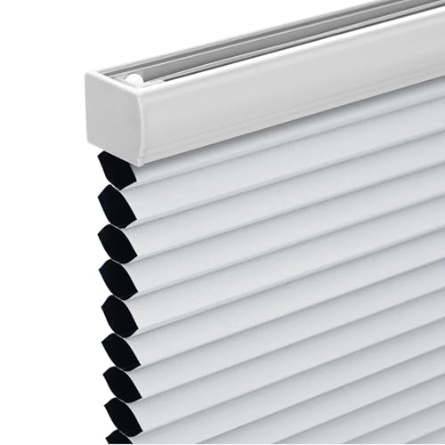 "Changshade Cordless Cellular Shades, Blackout Honeycomb Shades for Windows, Pull Down Pleated Blinds, Easy to Install for Indoor Windows and French Doors,34"" W x 72"" H, White"