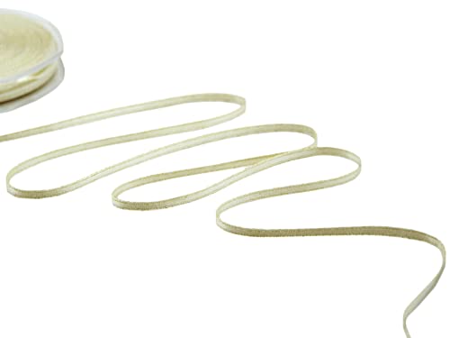 Furlanis - Double Satin Lam?? Ribbon, Decoration, Gift, Christmas Packing, Wedding, Party, Made in Italy - Gold, 3 mm x 50 m