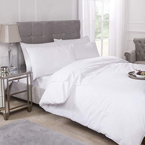 Emma Barclay 180 Thread Count Percale Fitted Valance Sheet in White - Double Bed