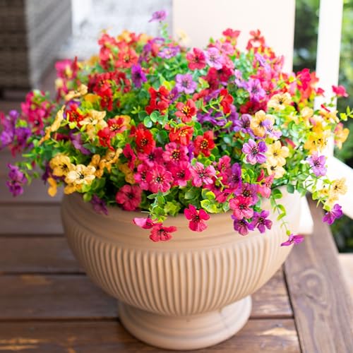HyeFlora Artificial Flowers for Outdoor Indoor Garden Home Decoration, Faux  Flower Daisy Eucalyptus Leaves Fake Plants Greenery Boxwood Porch, 12  Bundles (Pink Red Purple Yellow) Bakset Not Included by Amazon |  uFurnish.com