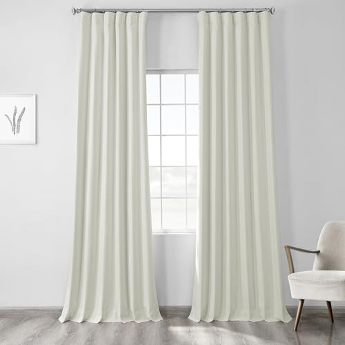 HPD Half Price Drapes Vintage Blackout Curtains for Bedroom & Living Room 50 X 84 Thermal Cross Linen Weave, FLCW-CBO191-84 (1 Panel) Starlight Off White