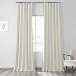 HPD Half Price Drapes Vintage Blackout Curtains for Bedroom & Living Room 50 X 84 Thermal Cross Linen Weave, FLCW-CBO191-84 (1 Panel) Starlight Off White